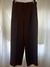 A New Day Women's Brown Relaxed Fit High Rise Pleated Cuff Pants Size 8