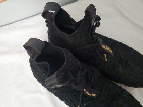 Nikes Mens Lebron 15 Black Metallic Gold High Top Sneaker Shoes Size 12 - Picture 9 of 22