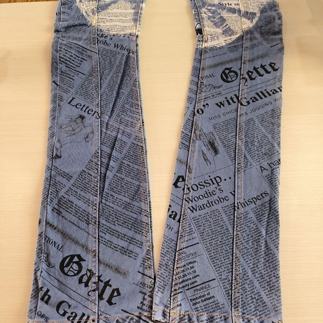 John Galliano Newspaper Print Denim Jacket Men's Size S – Rare