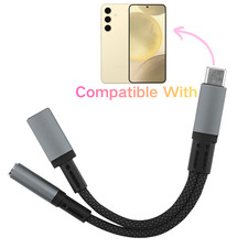 USB-C to 3.5Mm Headphone Charger with PD For Galaxy S24 S23 S22 S21 Plus Ultra