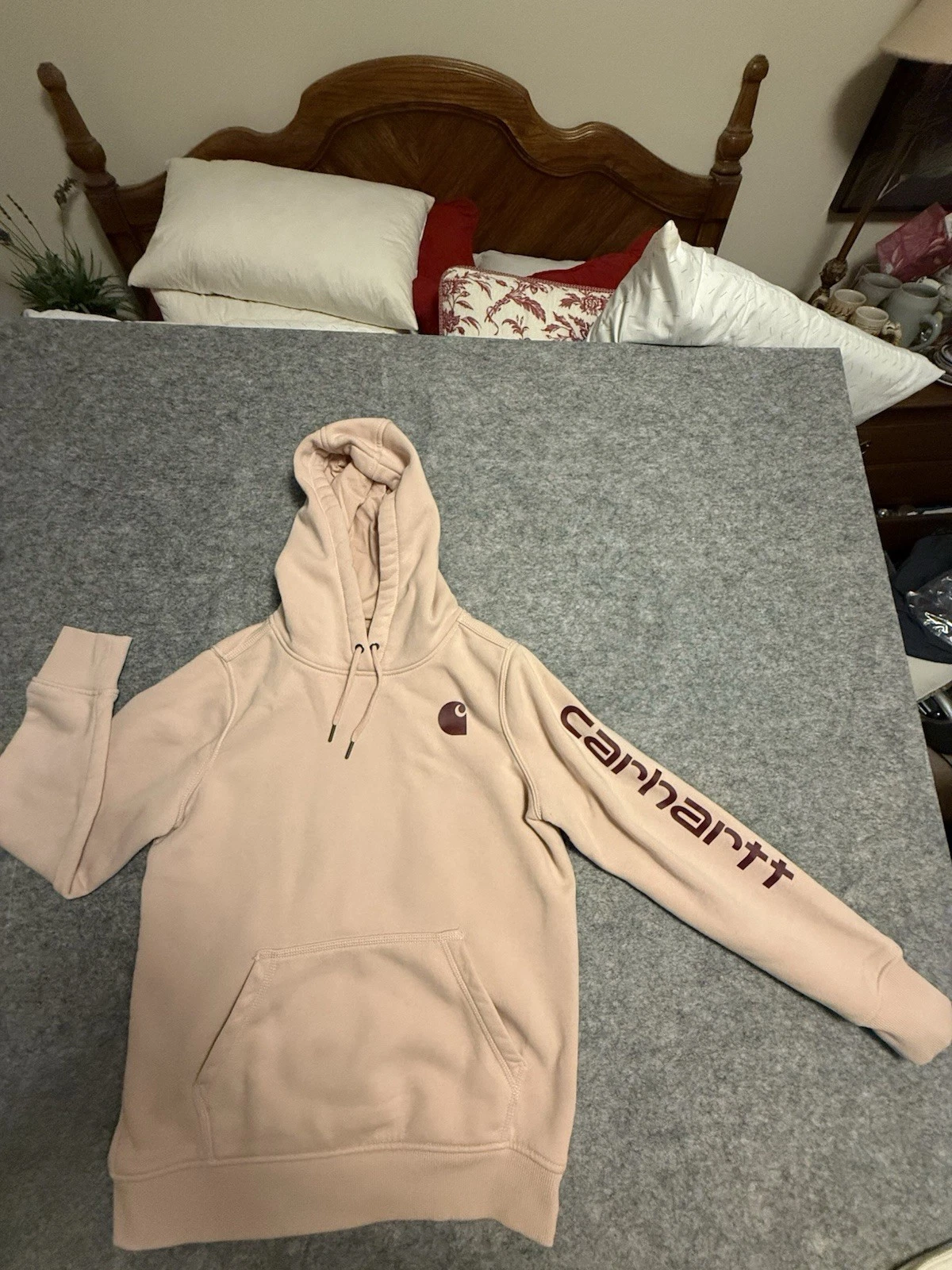 VETEMENTS CARHARTT Felpa con Cappuccio Misto Cotone Rosa Pallido Donna Media