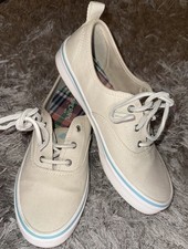 Women s Sperry Top Spider Beige Canvas Low Sneakers Sizes 6.5