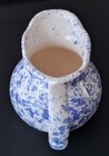 Vintage Blue White Speckled Spongeware Pitcher Creamer Small 4" Glazed — photo 9