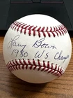 LARRY BOWA 3 SIGNED AUTOGRAPHED OML BASEBALL!  Phillies, Cubs!  1980 WSC!