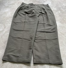 VTG Men  s Baggy Wide Dark Green Pleated Cuffed Dress Pants 35x30 10  Leg