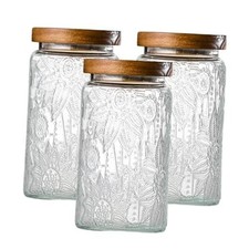 Glass Storage Containers With Lids, Glass Jars With Lids, 32oz, Set Of 3 