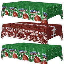 KatchOn, Pack of 3 Football Tablecloth - 108x54 Inch | Football Party Decorat...