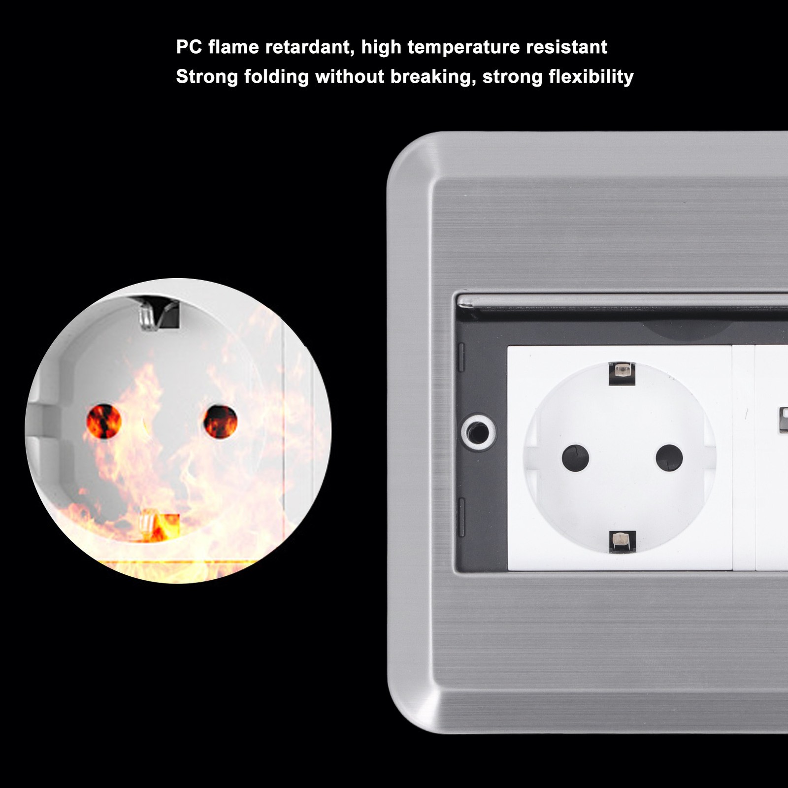 Recessed Floor Outlet 16A Socket USB Type C Port Floor Power Outlet For Shopping