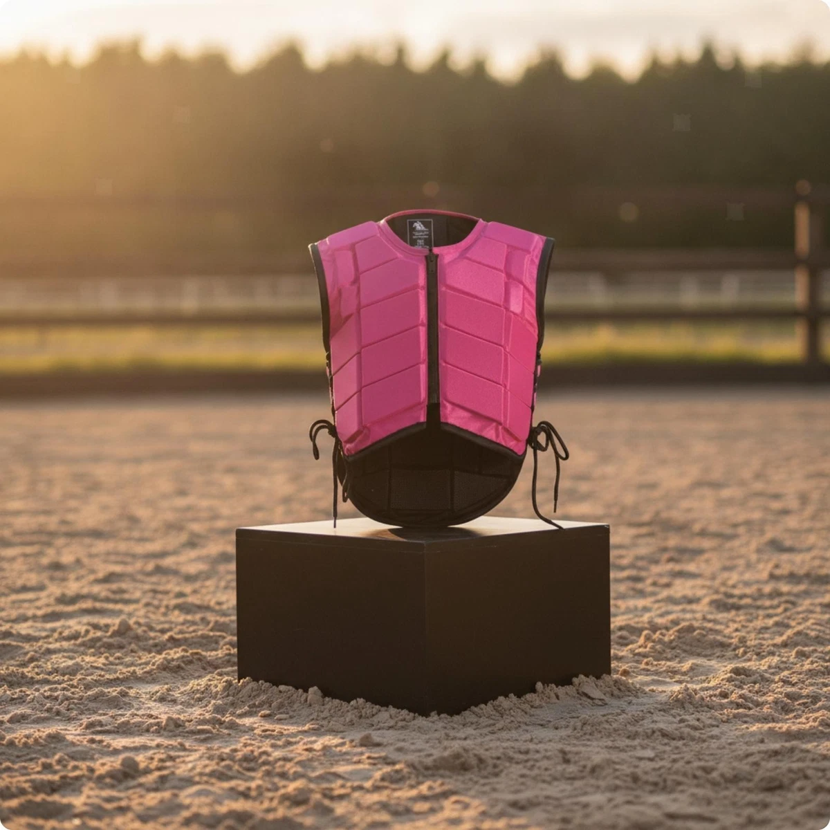 Equestrian Vest with Side Laces Sleeveless Torso Guard with Side Panels Padded