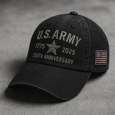 Baseball Cap 250th Anniversary Hat U.S. ARMY Patriotic Eagle American 1775-2025