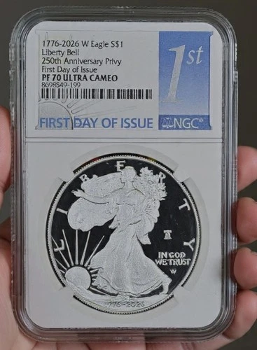 1776-2026 W Proof $1 American Silver Eagle NGC PF70UC Privy 250th Anniversary