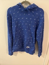 Men  s Nike Royal Blue Logo Hoodie Size Small Good Condition