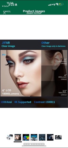 JIFAR Projector 4K with 5G WiFi & Bluetooth NEW - 第 2/7 張圖片