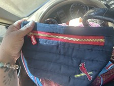St. Louis Cardinals MLB Blue/Red Crossbody Clutch Bag w/ Strap & Zipper