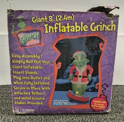 Vintage GEMMY The Grinch Inflatable 8' Feet Tall 2001 