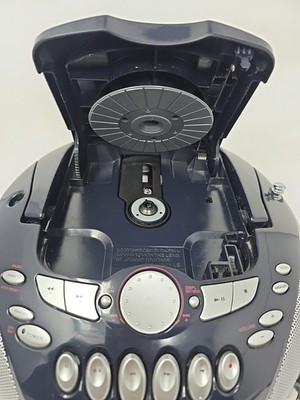 Sony CFD-E75 Portable AM/FM Radio Boombox CD Cassette-Corder BLUE