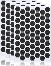 4 Sheets Black PEVA Rubber Anti-Slip Hexagonal Phone Grip Tape Stickers for Phon