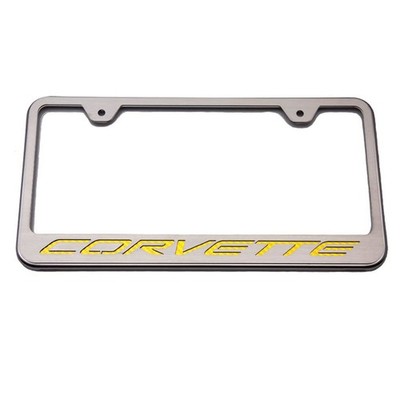 Script Plate Frame Purple C-Fiber Inlay&Brushed Face [Polished] for Corvette