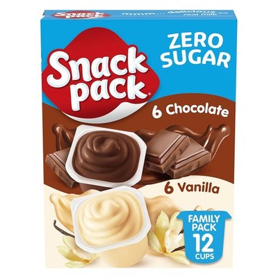 Zero Sugar Chocolate Vanilla Pudding Cups Family Pack 12