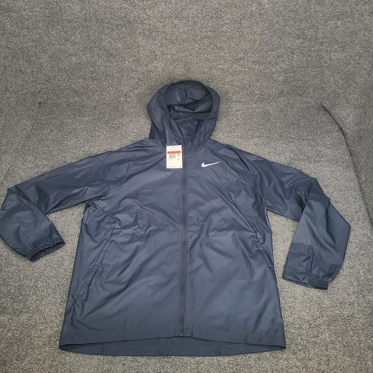 Nike Jacket Men Large Navy Blue Zip Running Jogging Essential