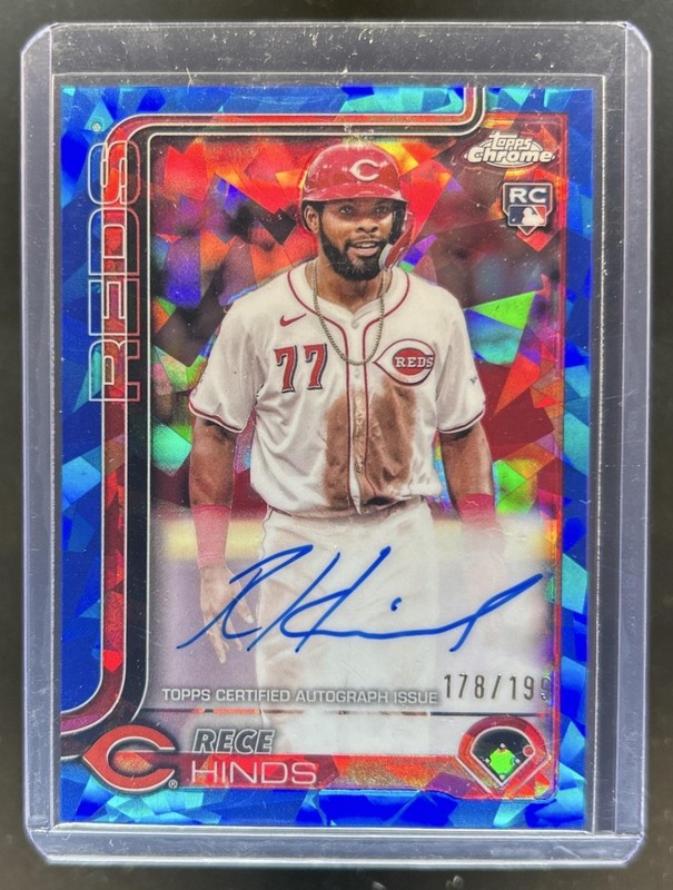 2025 Topps Chrome Update Sapphire Rece Hinds Auto Autograph RC Rookie #/199 Reds