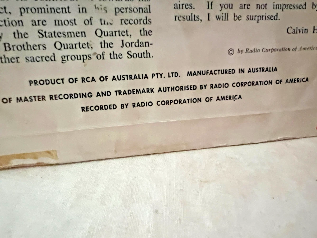1957 Australian Pressing of Elvis "Peace in the Valley" EP