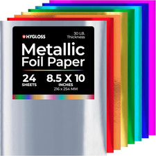 Metallic Foil Paper - 24 Sheets 8 Assorted Metallic Foil Paper - 8.5X10 Inche...