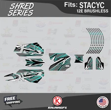 Graphics Kit for STACYC 12E Brushless Electric Bike (All Years) Shred - Teal