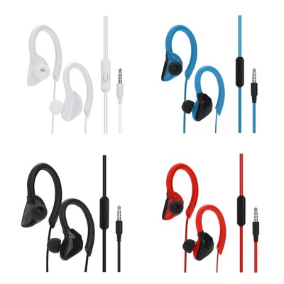 Sports Headphones Earbuds with Microphone in Ear Hook Earphones Sweatproof