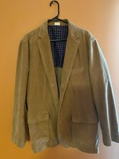 Men's J. CREW Size L Vintage Cord Brown 3 Button Blazer Jacket Sport Coat