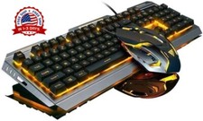 Teclado Y Mouse Mecanico Gamer Gaming Juegos Iluminacion Para PC Computadora