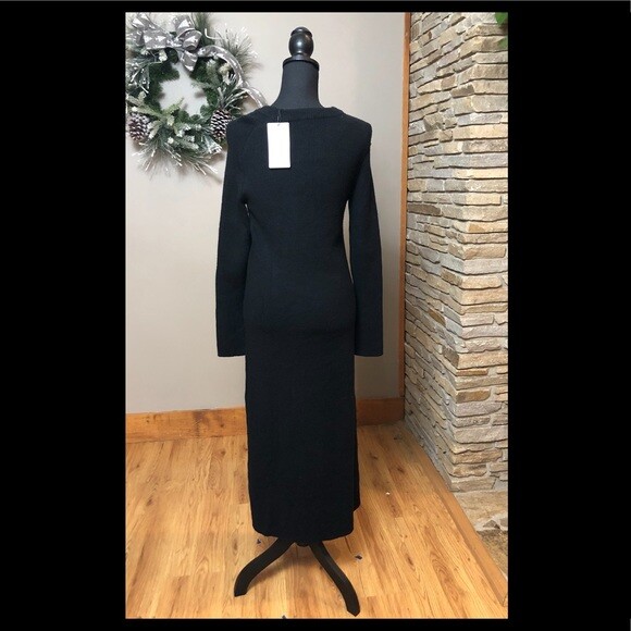 ZARA NEW WOMAN MIDI KNIT DRESS BLACK S,M,L REF. 5536/132