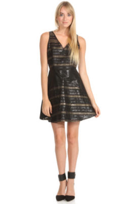 skater dress night out Black Skater Dress - Chiffon Mini Dress - Cutout Skater Dress