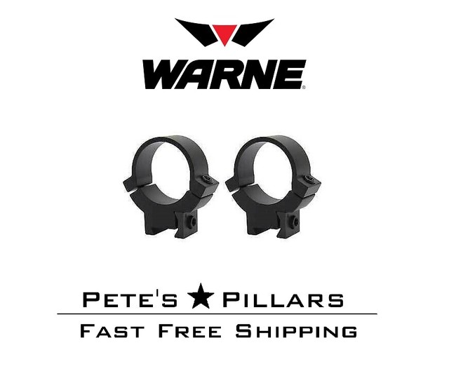 Warne 732M Rimfire 30mm Tube High Height Steel Scope Rings 3/8" or 11mm