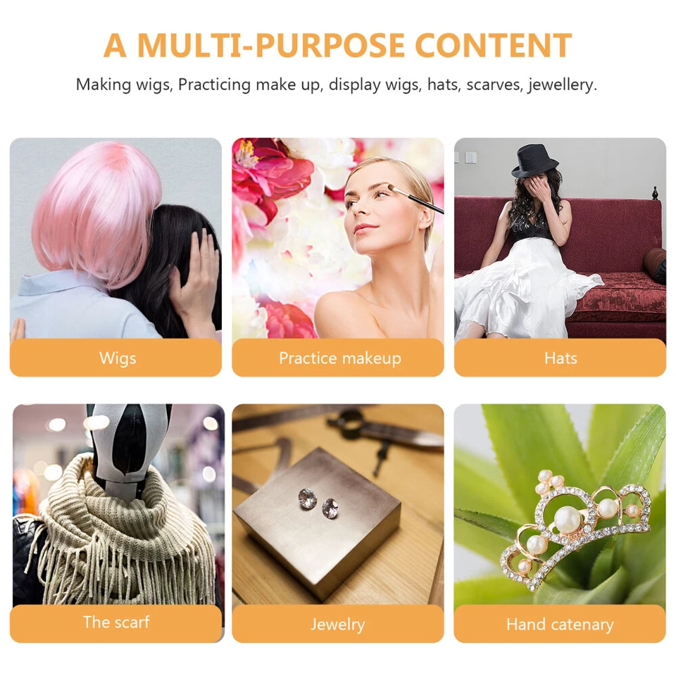 Perückenmodellkopfständer Mann Kopfmodell Für Hüte Hutanzeige Kuppel - Bild 2 von 4