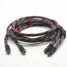 Pair OCC Silver Plated Wire Gold Plated Plug Hi-Fi Audio Interconnect RCA Cable