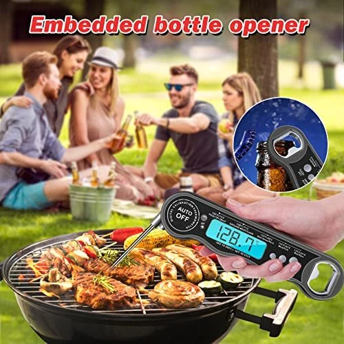 Meat Thermometer Instant Read Digital Kitchen Thermometer BBQ Thermometer Black