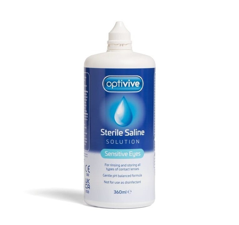 Optivive Sterile Saline Solution Sensitive Eyes Rinsing Storing