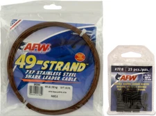 AFW 49-Strand Stainless Steel Shark Leader Cable 30ft Camo 275lb 400lb 600lb