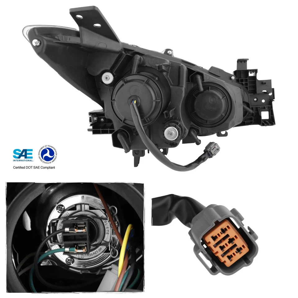 For 2014-2016 Mazda 3 Upgrade LED Halo Rim Projector Black Headlights [Pair] - Image 3 of 4