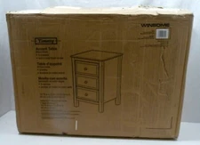 Winsome Timmy Accent Table Black 3 Drawer Satin Metal Finish Knobs NIOB