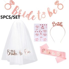 BRIDE TO BE Veil On Comb Tiara & Sash Hen Party Night Do Comb Accessories UK