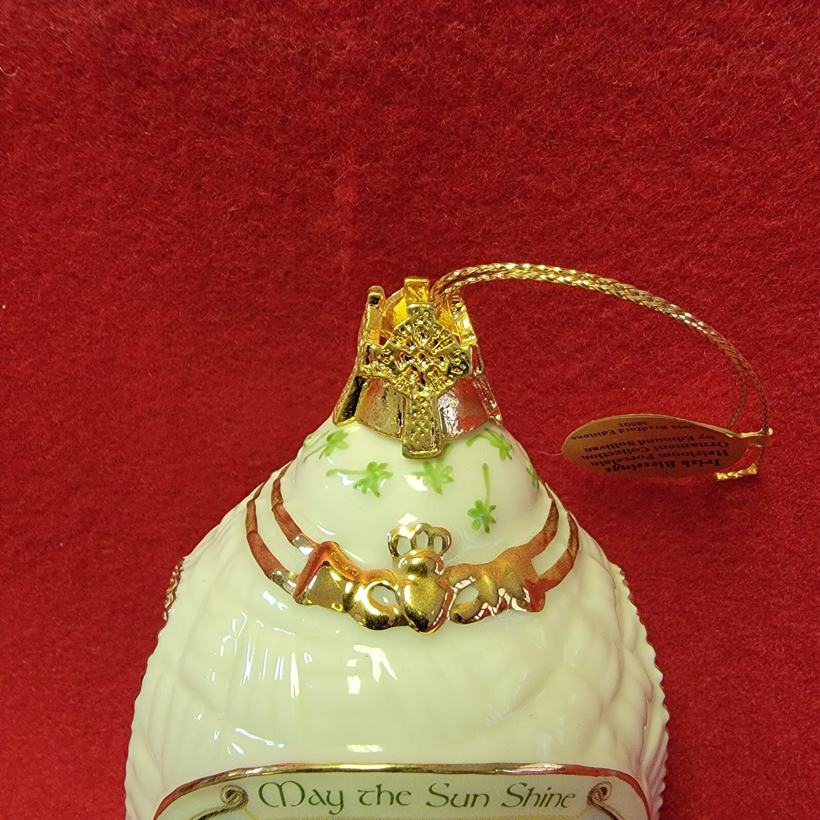 Irish Blessings 1999 Bradford Exchange Porcelain Christmas Ornaments Set Of 3 - Picture 9 of 15