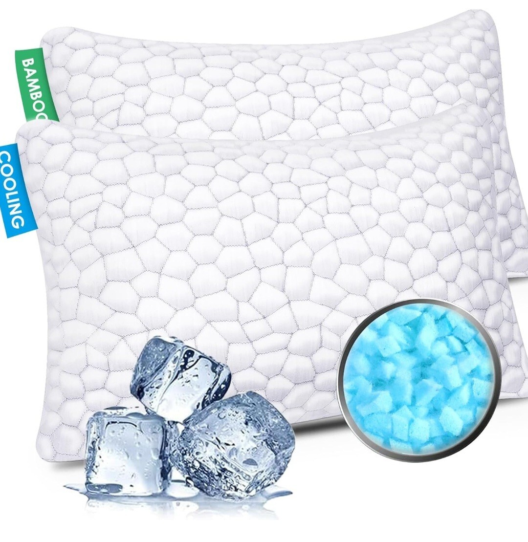 Cooling Gel Memory Foam Bed Pillows Pack Adjustable Support Standar Size