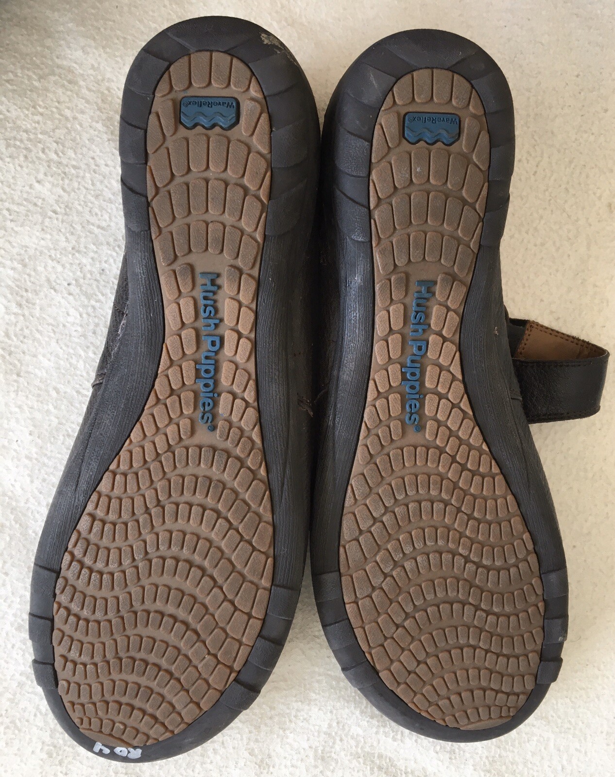 Hush Puppies Brown Leather Mary Janes Flats Shoes Siz… Gem