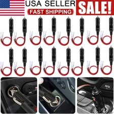 12V~24V Fused LED Light Cigarette Lighter Male Plug Replacement with Leads LOT