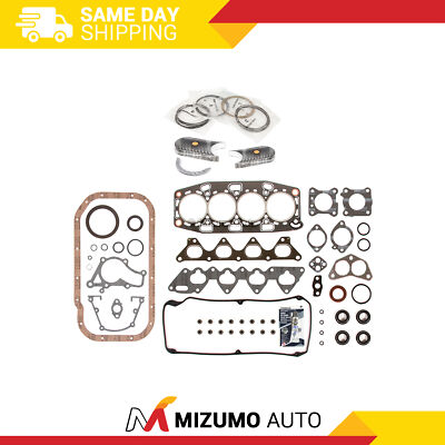Full Gasket Set Bearings Rings Fit 93-96 Mitsubishi Eagle 1.8L SOHC 4G93