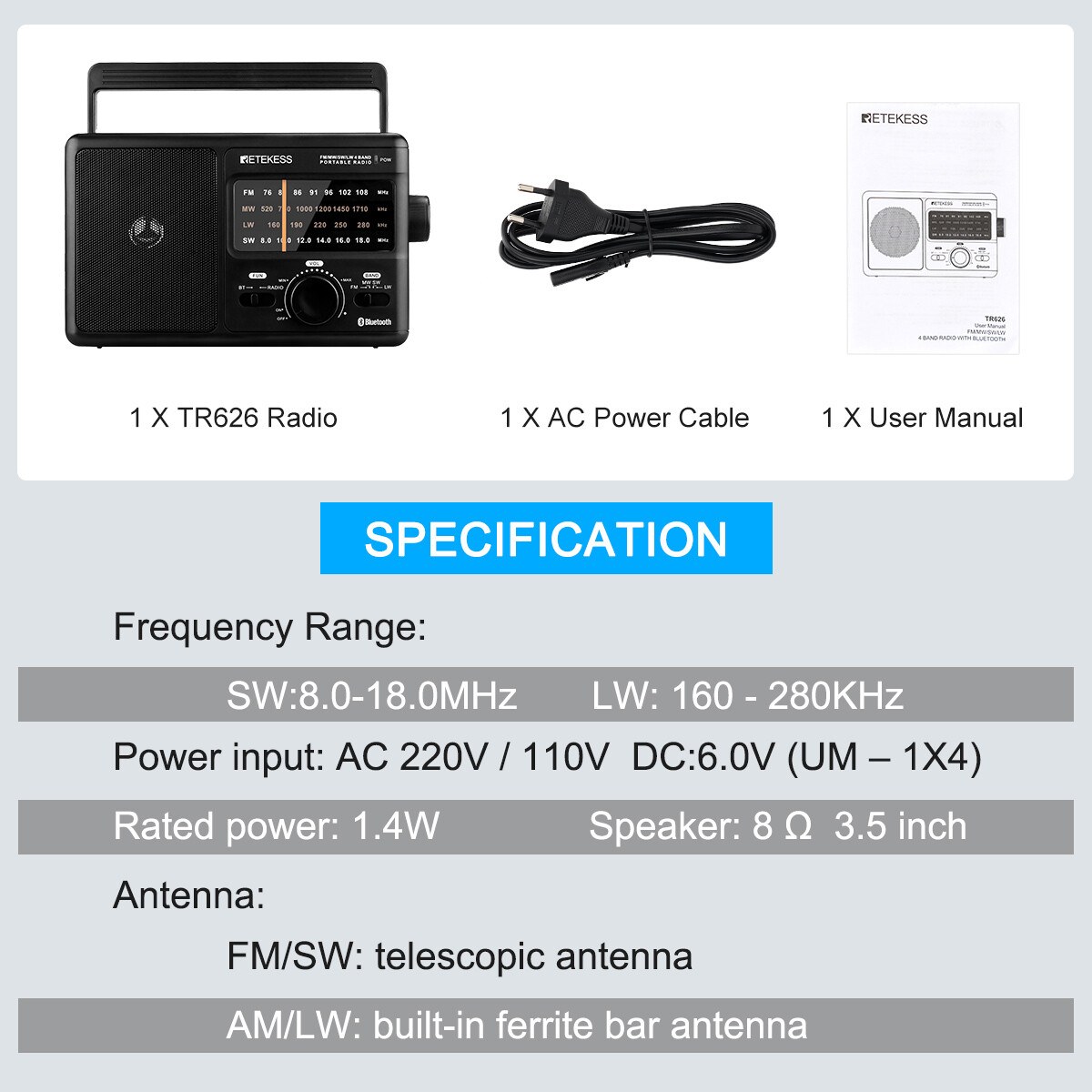 Retekess TR626 Portable Radio Ains And Battery,Transistor Radio F A 9cab 1a0ed4faace8.  Cr0,0,800,600 Pt0 Sx800 V1 - View #2