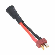 DC 5.5x2.1mm Female metal Socket to Deans Nylon T Plug Male cable 14AWG 5CM FPV
