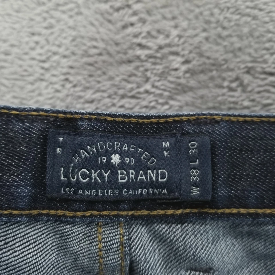 Pantalones de mezclilla Lucky Brand para hombre 38x30 azul 221 tiro medio recto lavado oscuro a Foto 3 de 4